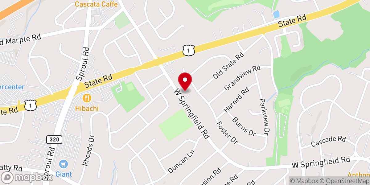 Map showing location of Life Church Springfield (formerly Life Christian Fellowship)