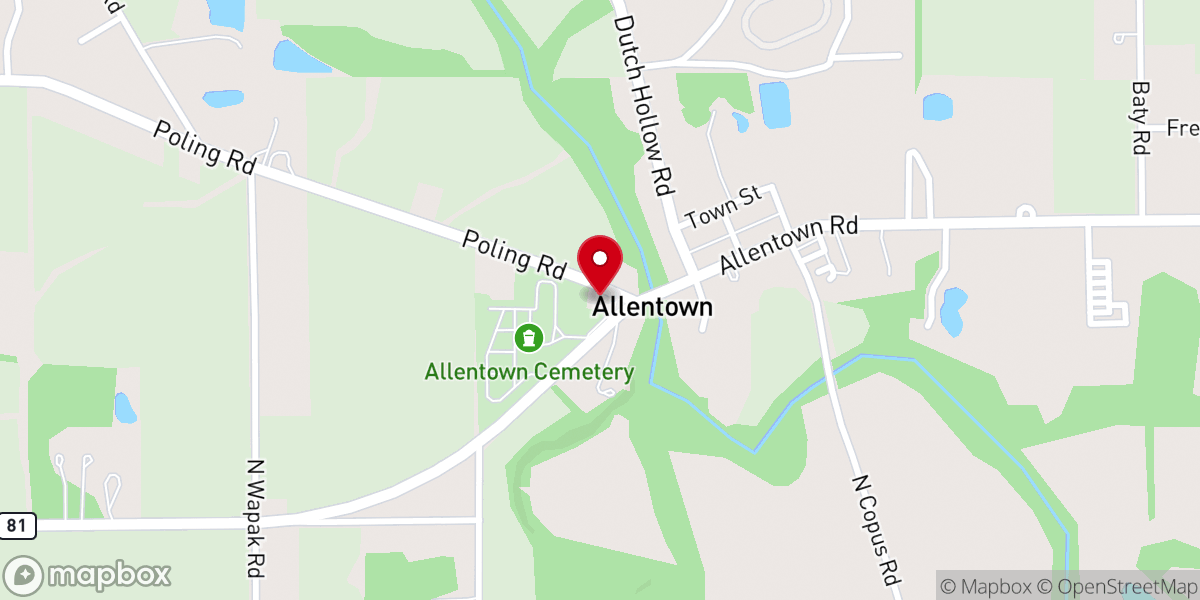 Map showing location of The Church at Allentown