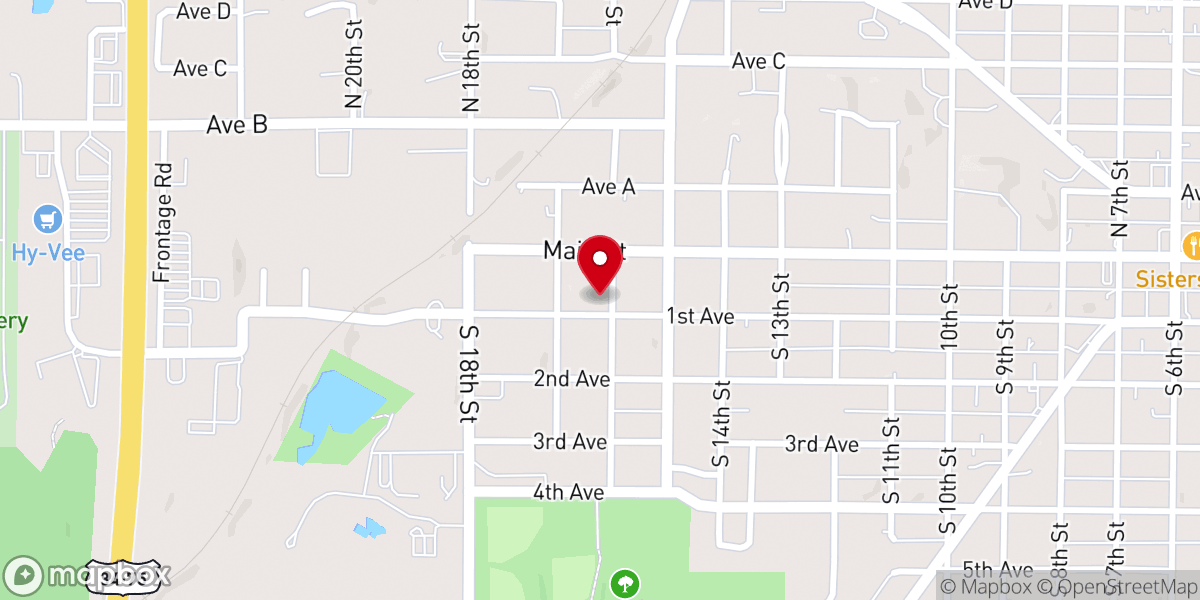 Map showing location of Plattsmouth Bible Church Community Food Pantry