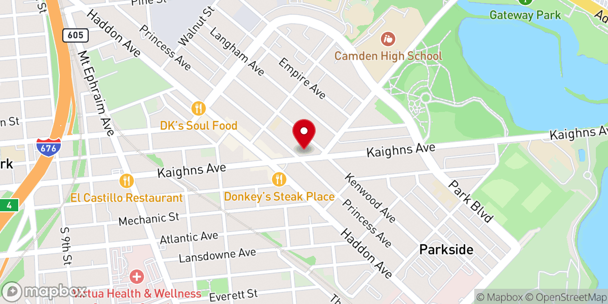 Map showing location of Mt. Hope U.A.M.E. Church