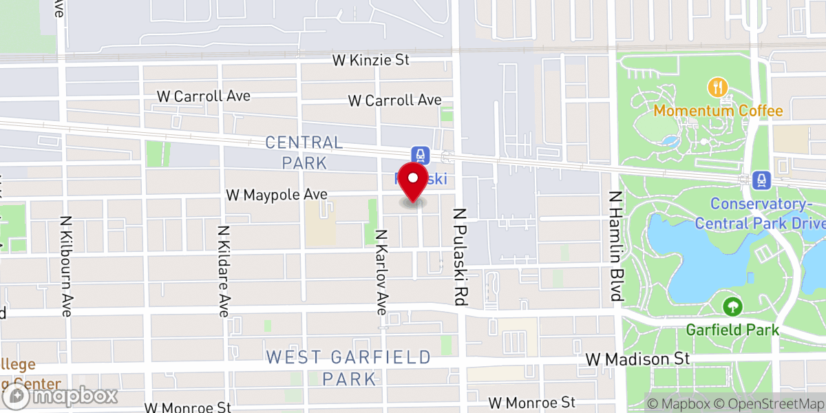 Map showing location of Keystone Baptist Church