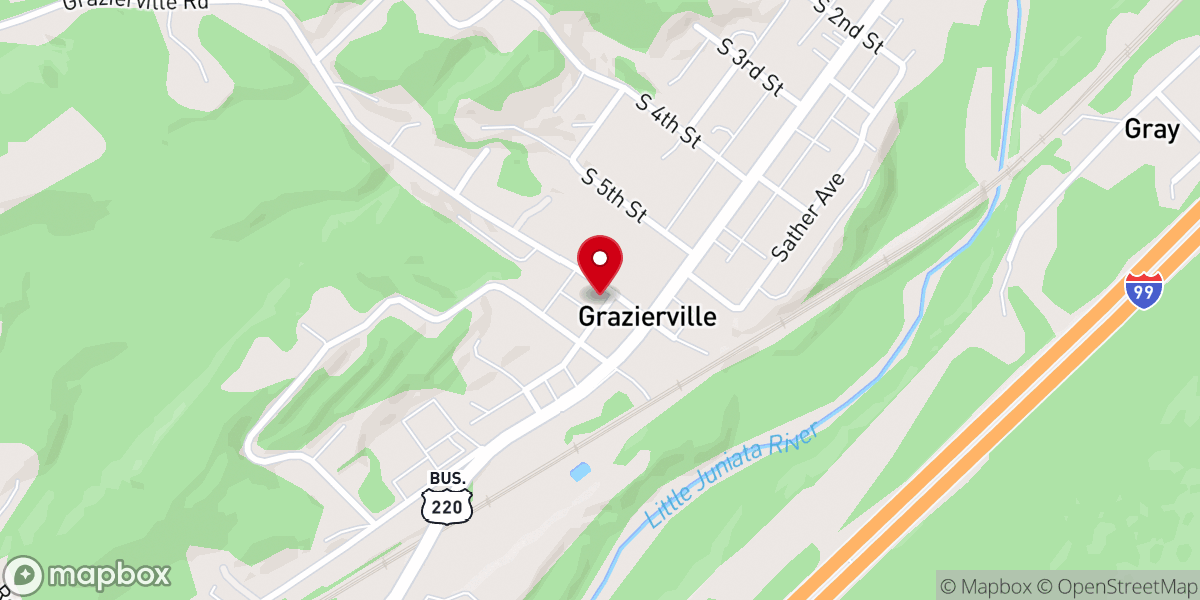 Map showing location of Grazierville United Methodist Church
