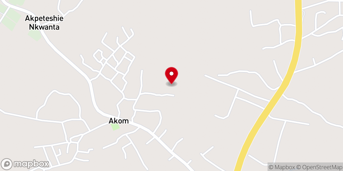 Map showing location of True faith Evangelical Church - Nsawam