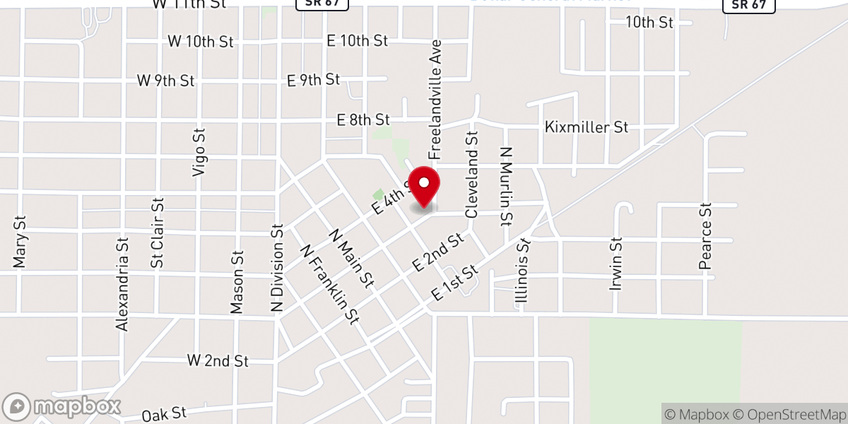 Map showing location of Christian Church