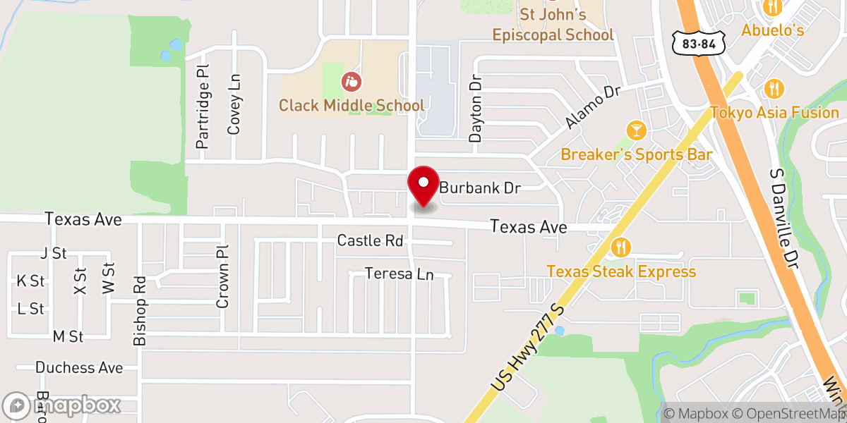 Map showing location of Baker Heights Church of Christ