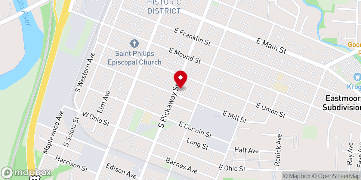 Map showing location of Saint Paul Ame Church
