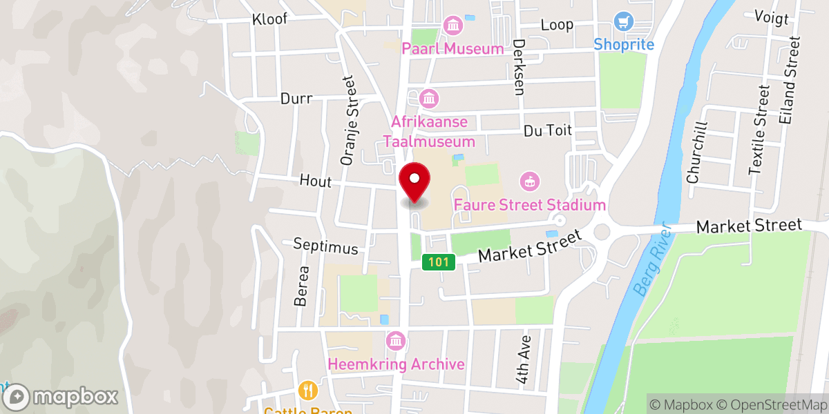Map showing location of AGS Paarl Protea
