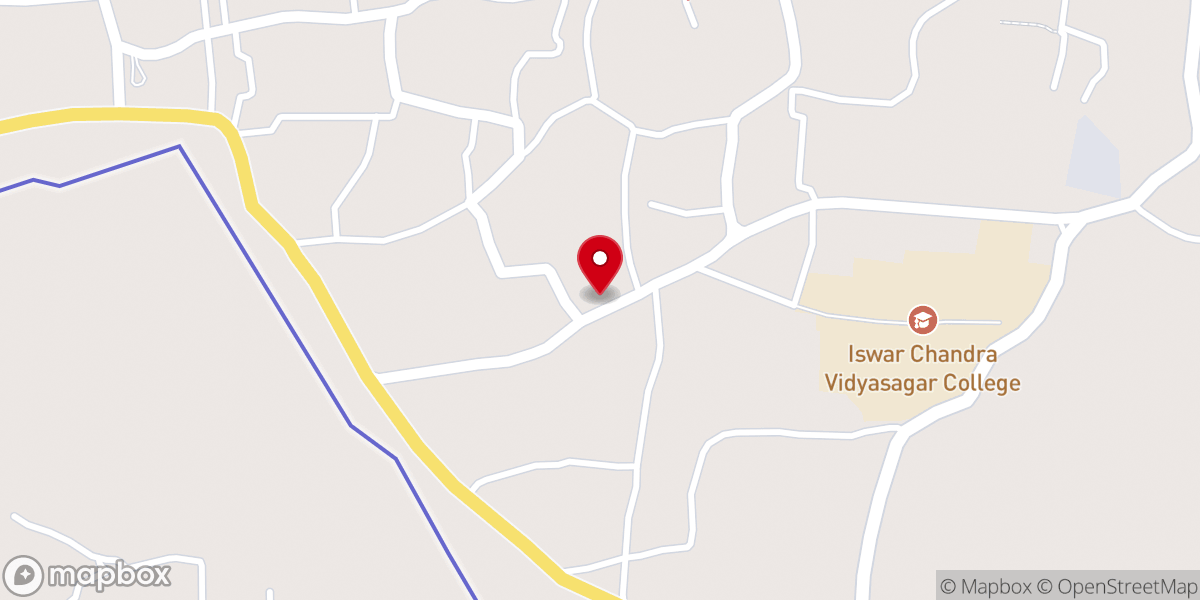 Map showing location of Sidheswari kalibari