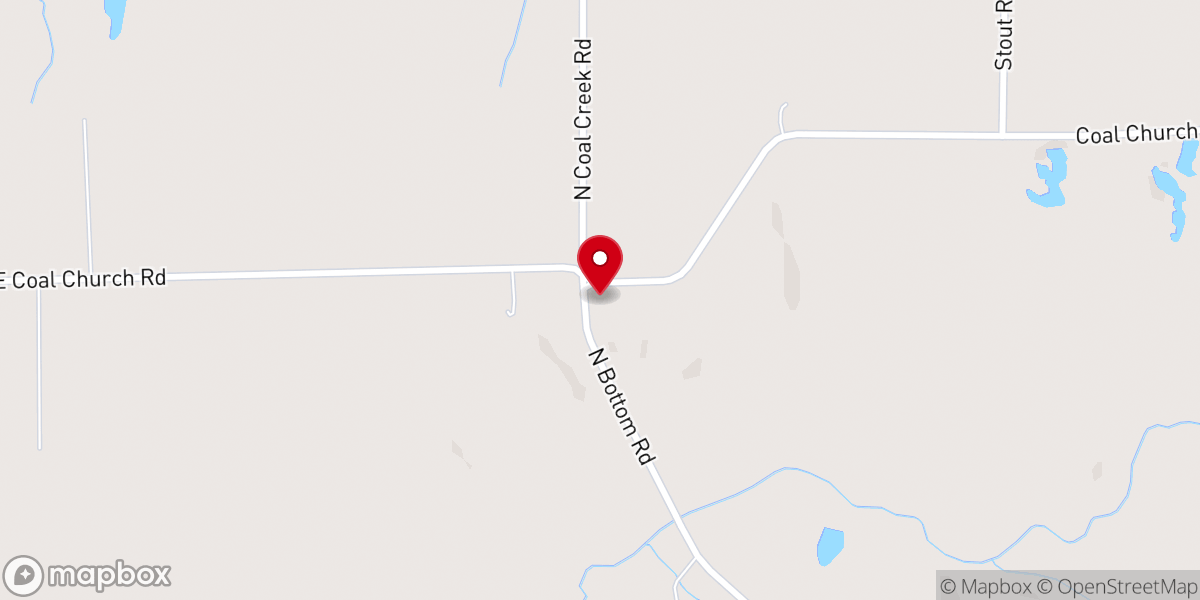 Map showing location of Coal Creek Bible Church