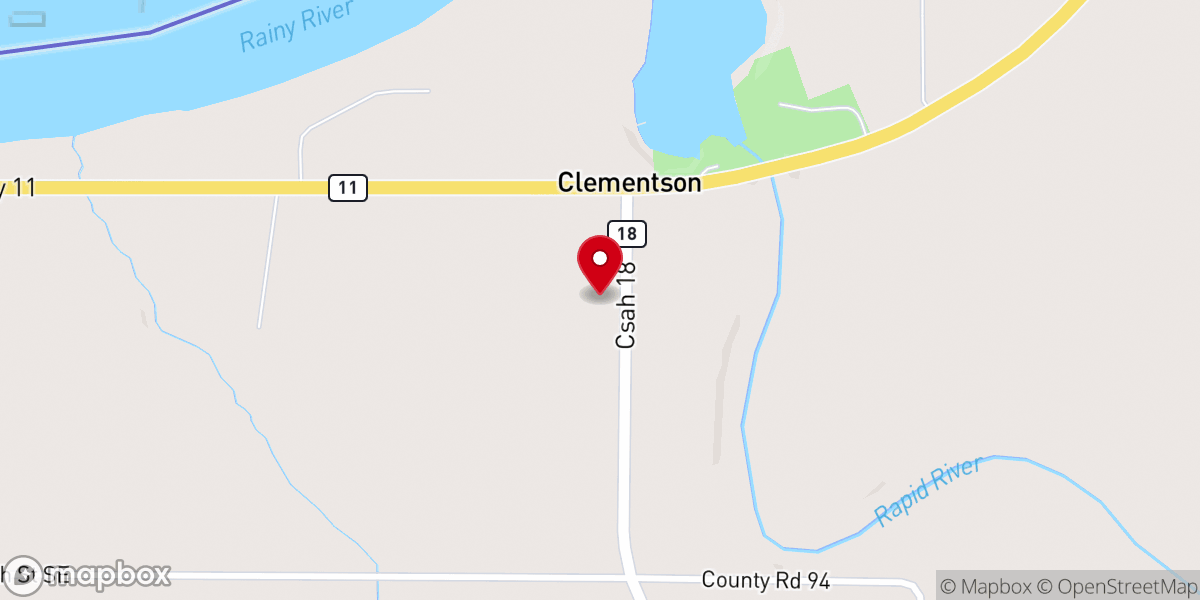 Map showing location of Clementson Lutheran Church
