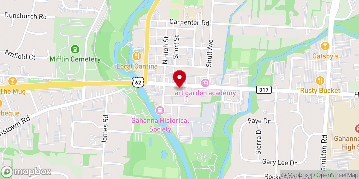 Map showing location of Mifflin Presbyterian Church