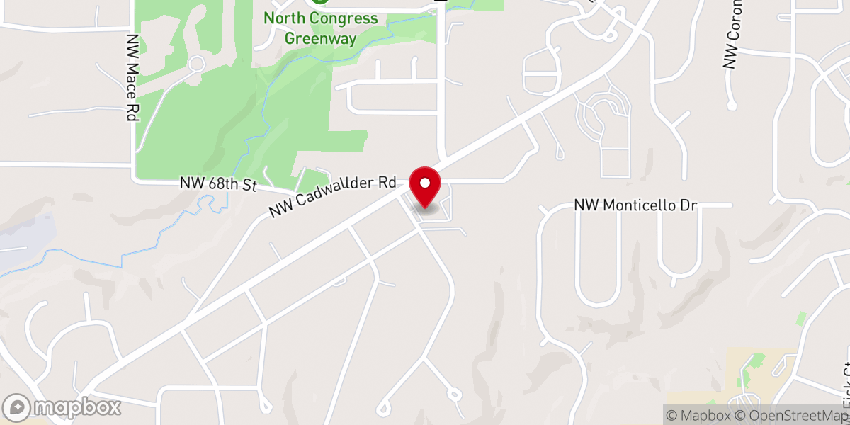 Map showing location of Park Hill Baptist Church