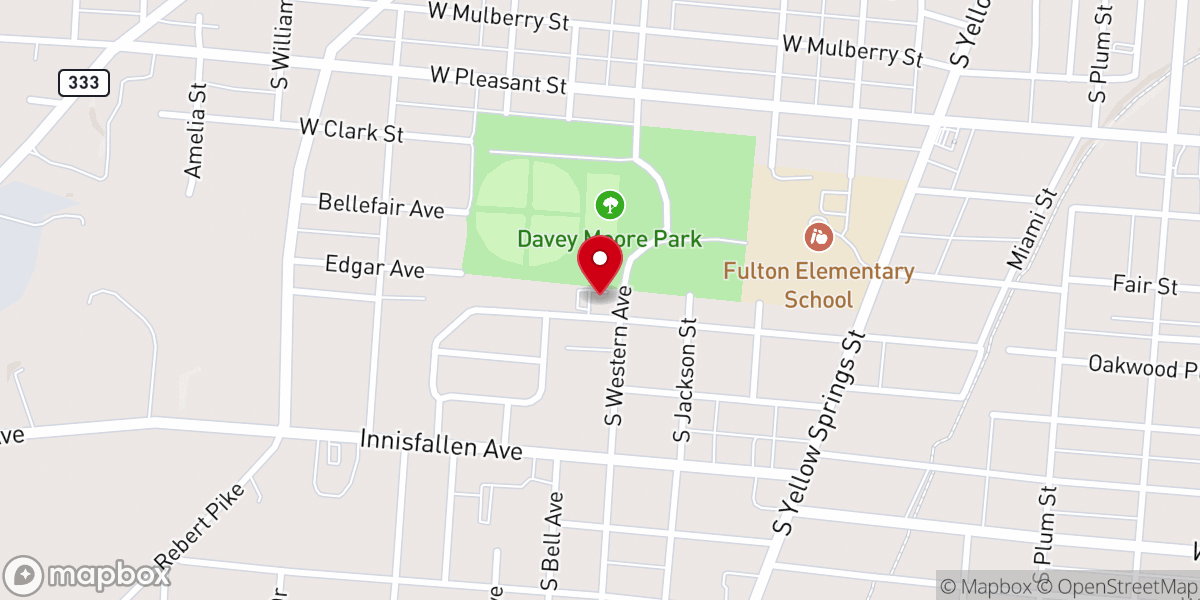 Map showing location of Zion Hill Baptist Church