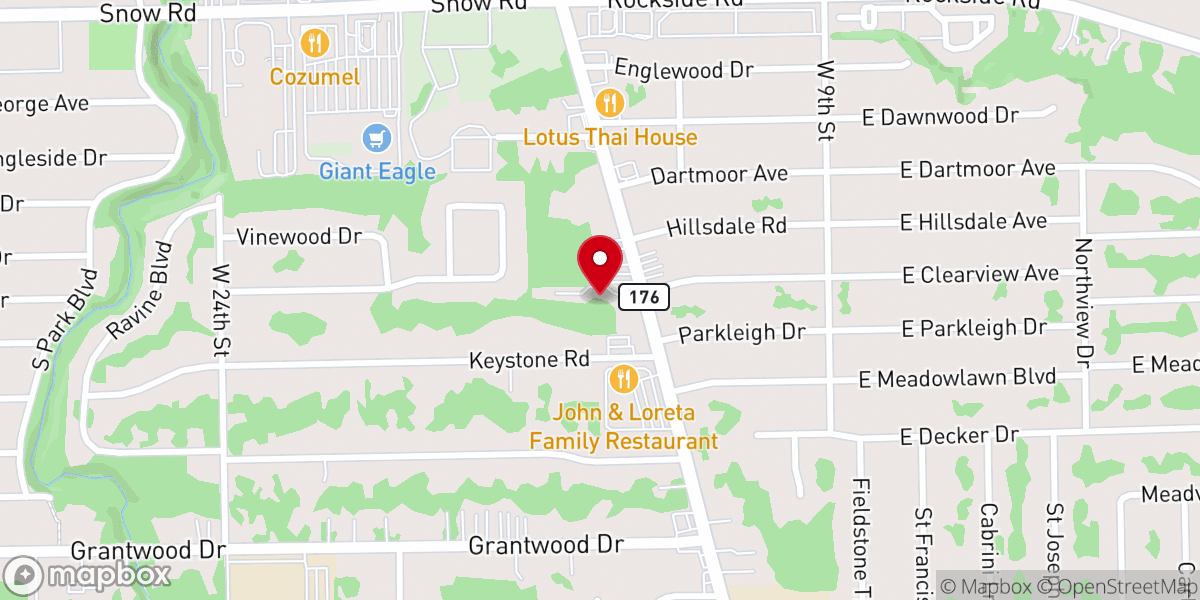 Map showing location of Broadview Rd Church of Christ