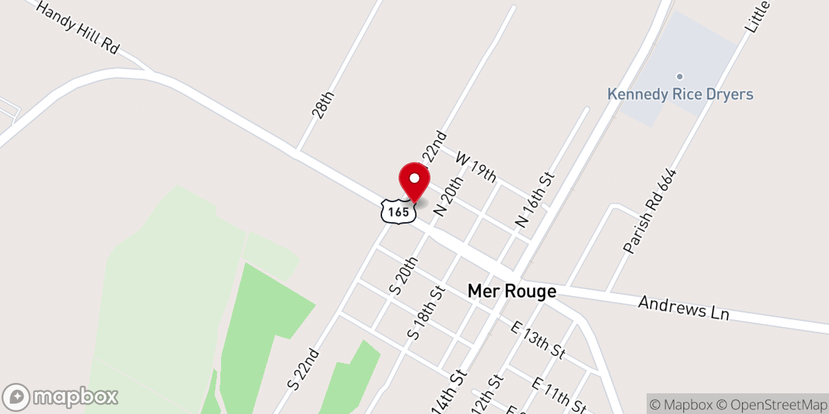 Map showing location of Bonita Road Baptist Church Mer Rouge