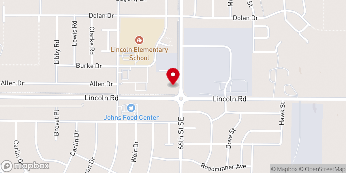 Map showing location of Peace Lutheran Church