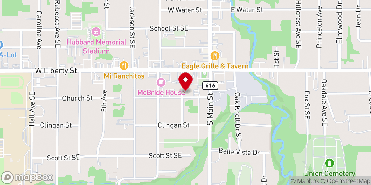 Map showing location of First United Methodist Church