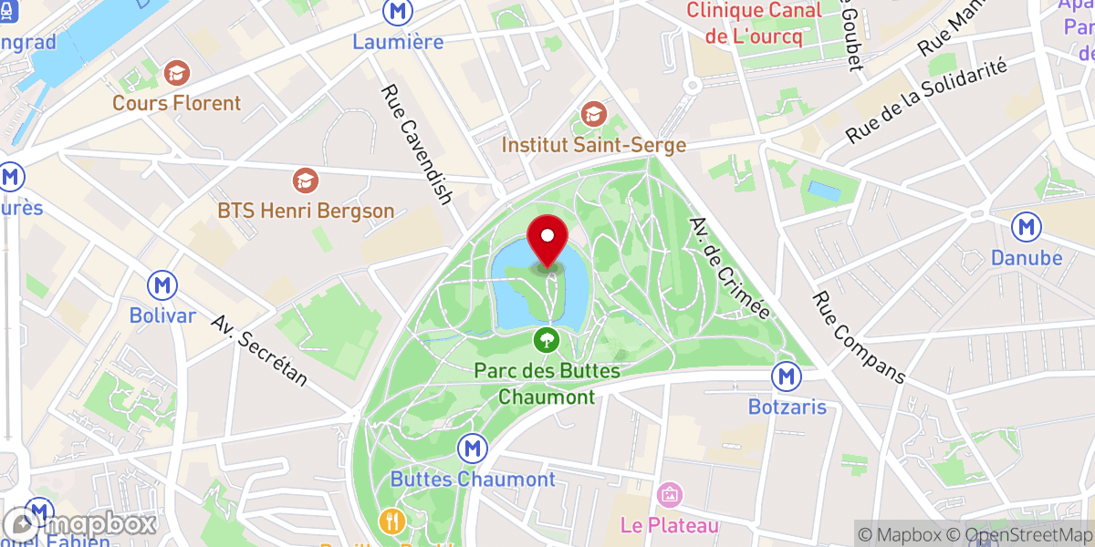 Map showing location of Temple de la Sibylle