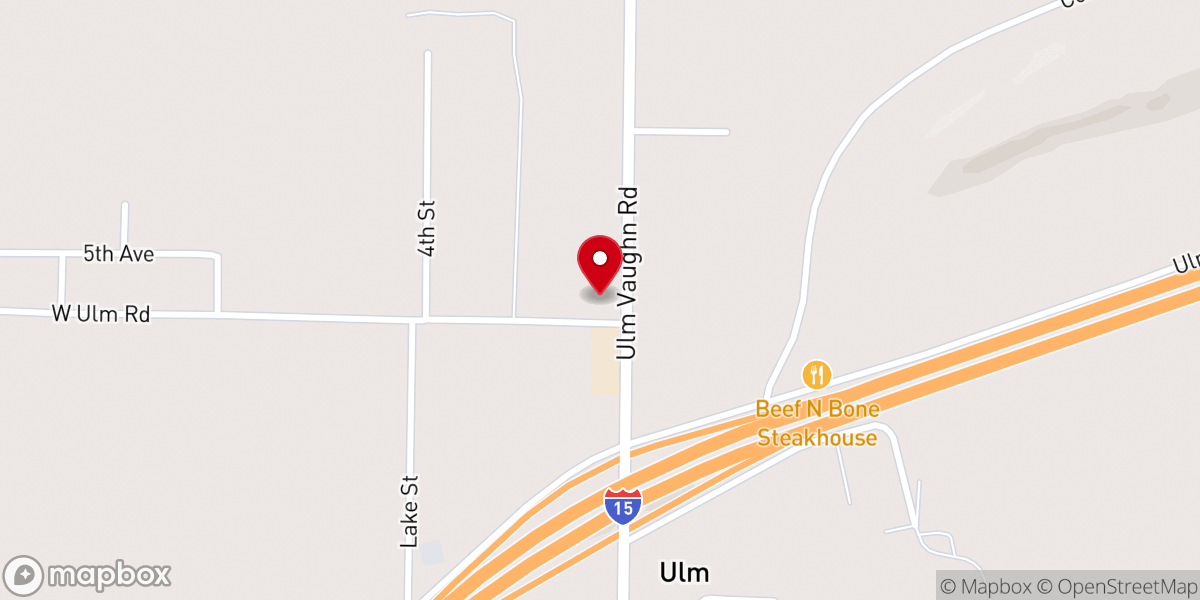 Map showing location of Ulm Bible Church