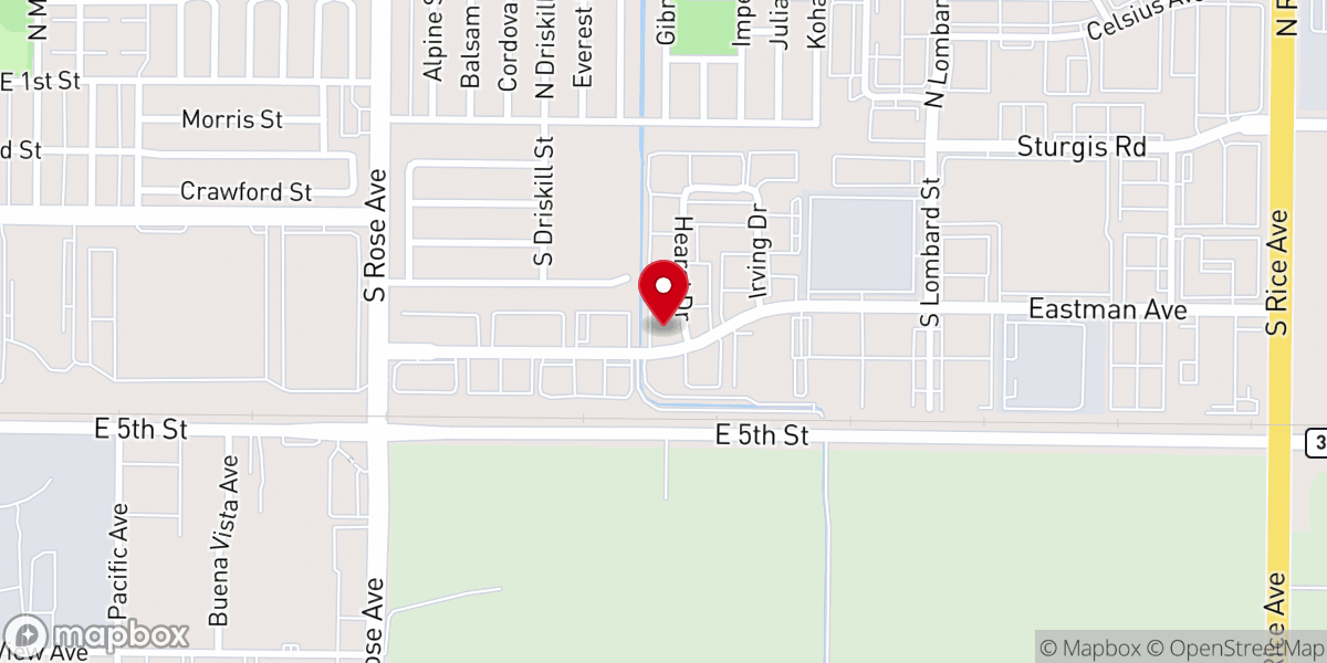Map showing location of Calvary Chapel of Oxnard