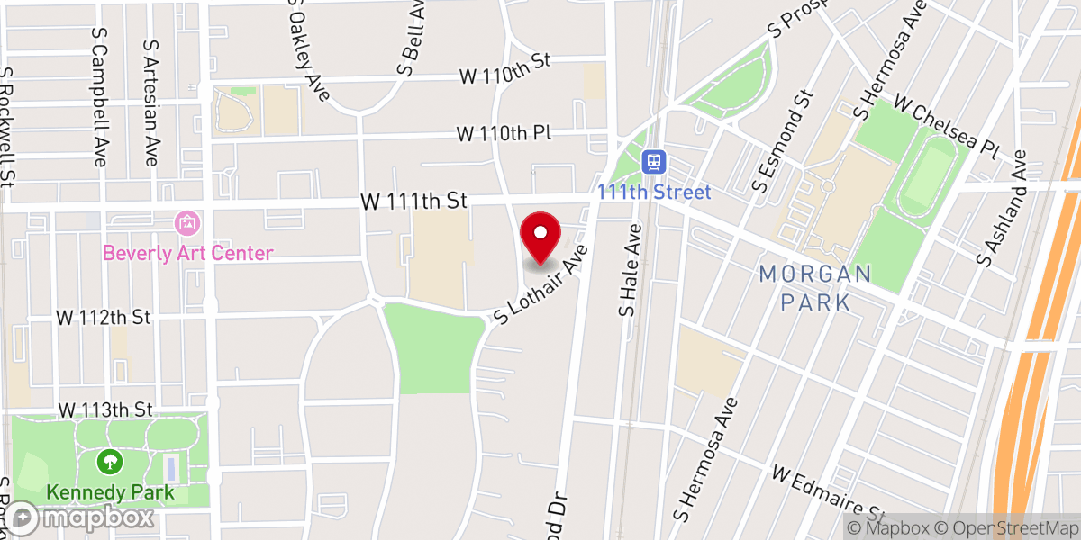 Map showing location of Morgan Park Church of God