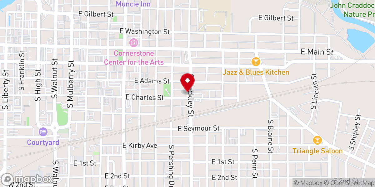 Map showing location of St. Lawrence Catholic Church