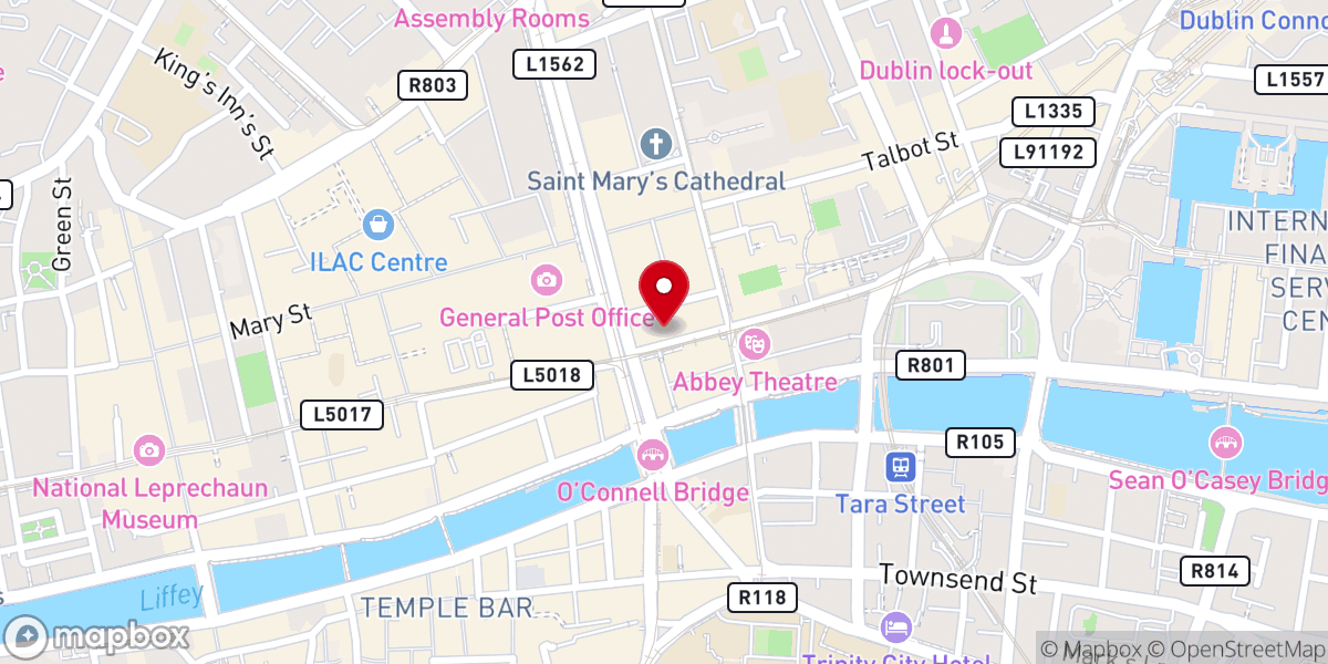 Map showing location of Englishour – Classroom Building (Abbey Street)