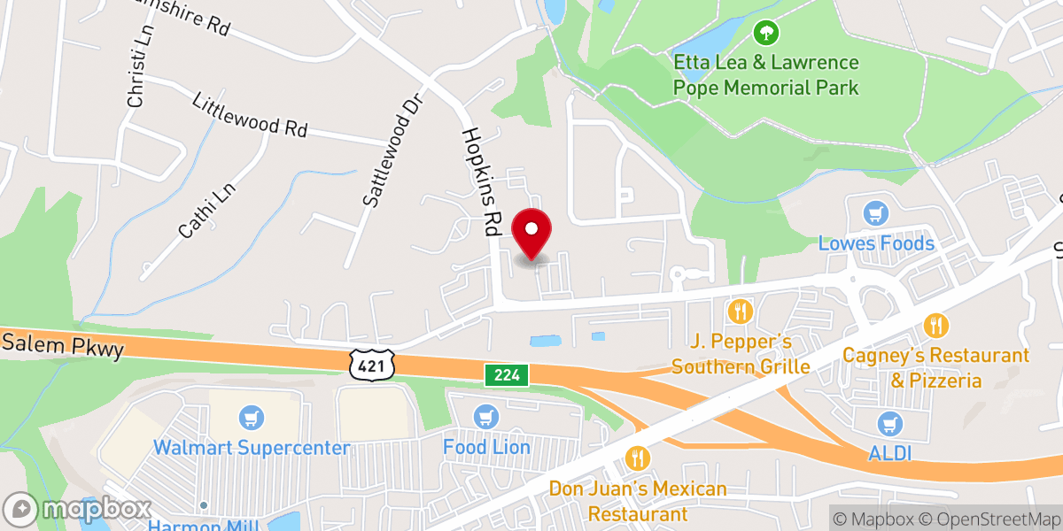 Map showing location of Kernersville Seventh-day Adventist Church