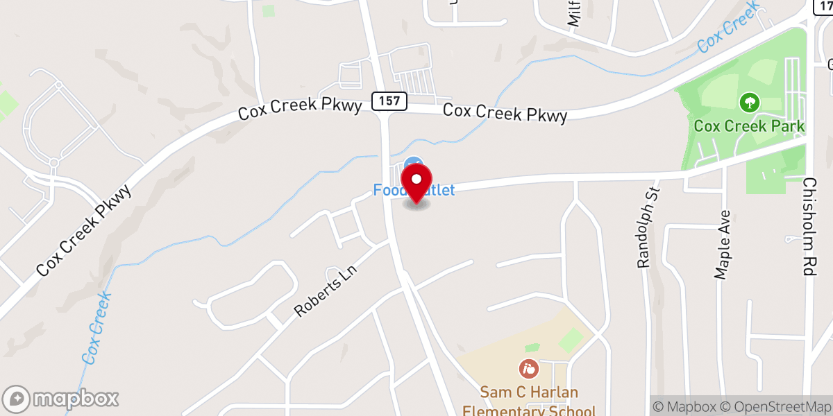 Map showing location of First Church of the Nazarene