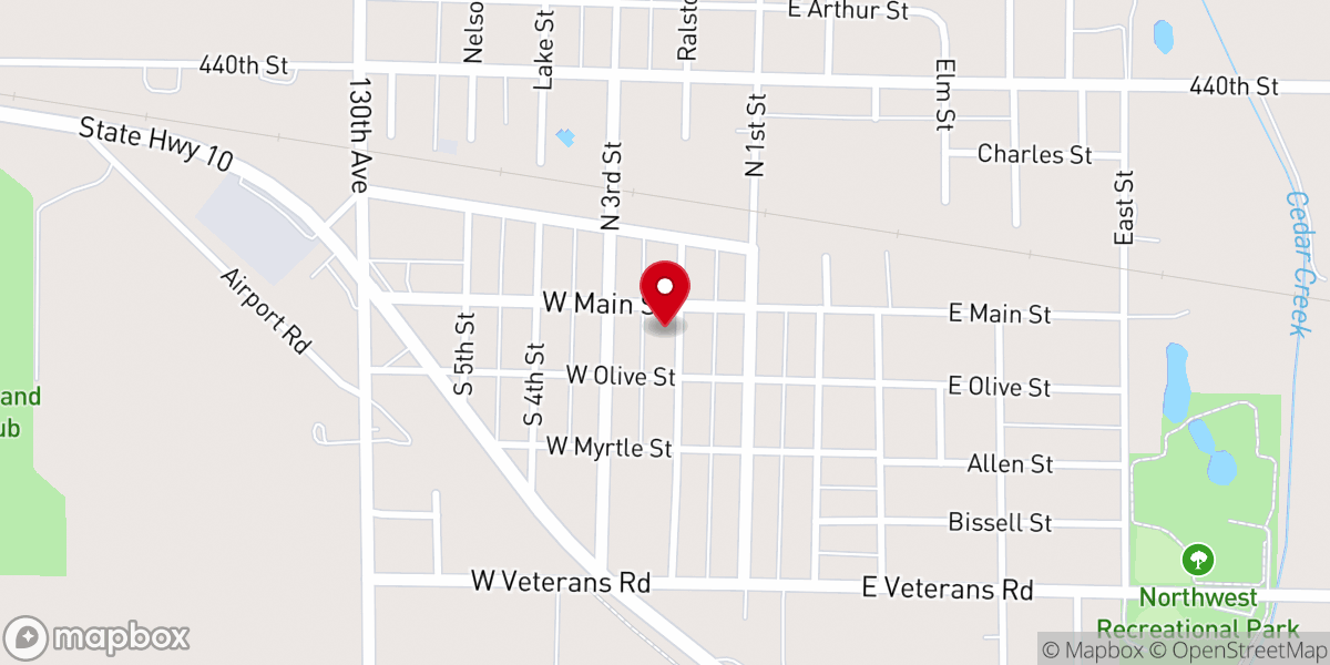 Map showing location of United Methodist Church