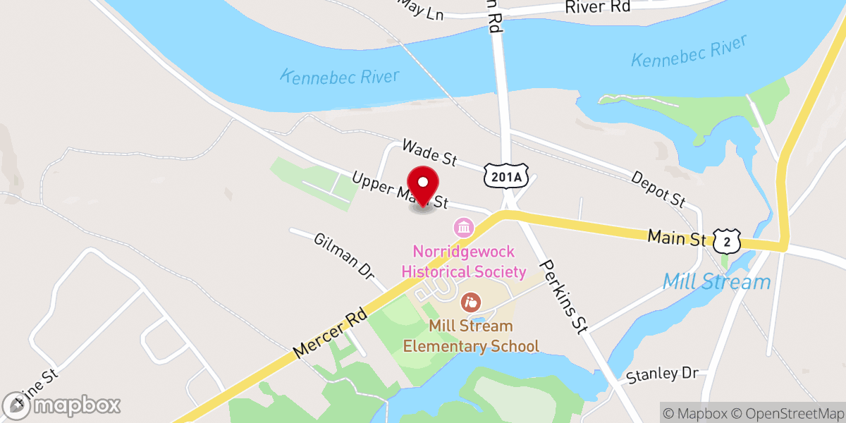 Map showing location of Norridgewock Seventh-Day Adventist Church