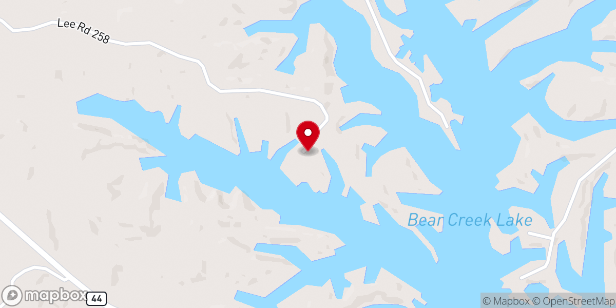 Map showing location of Bear Creek Methodist Youth Camp