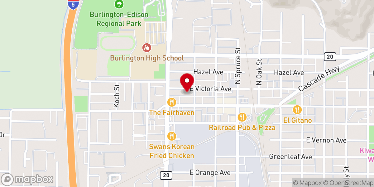 Map showing location of Burlington Lutheran Church