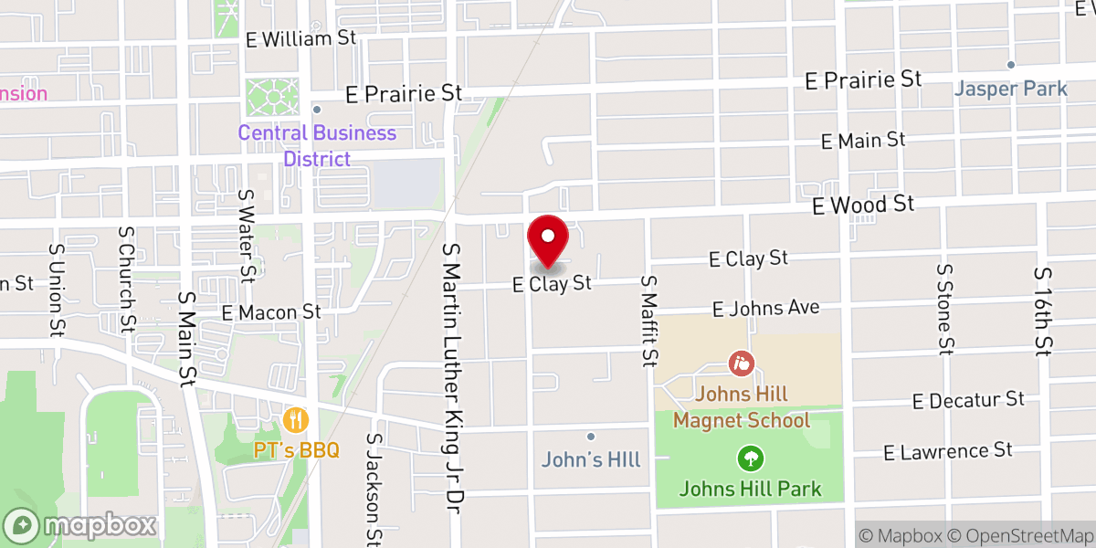 Map showing location of Millikin Newman Catholic
