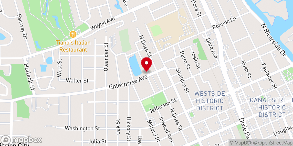 Map showing location of New Mount Zion CME Church