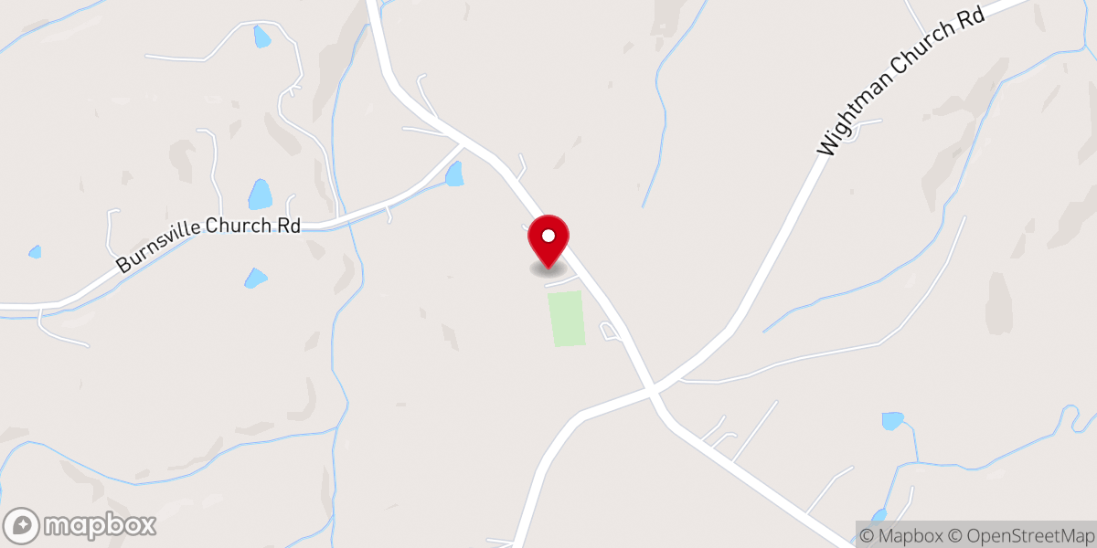 Map showing location of Poplar Springs Baptist Church