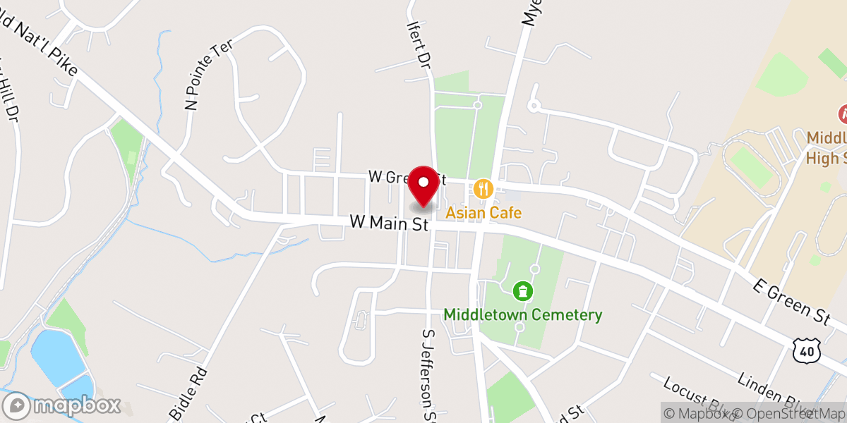 Map showing location of Zion Lutheran Church