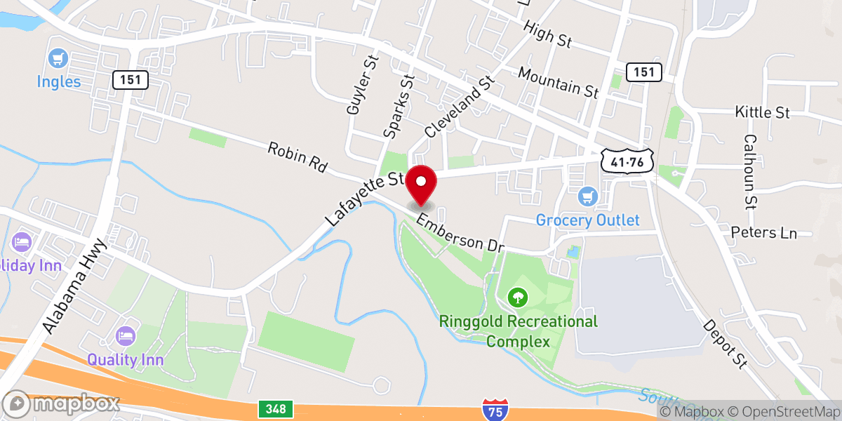 Map showing location of Ringgold Church of God