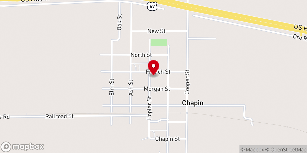 Map showing location of Chapin Christian Church