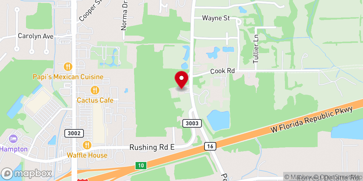 Map showing location of Denham Springs Water Department