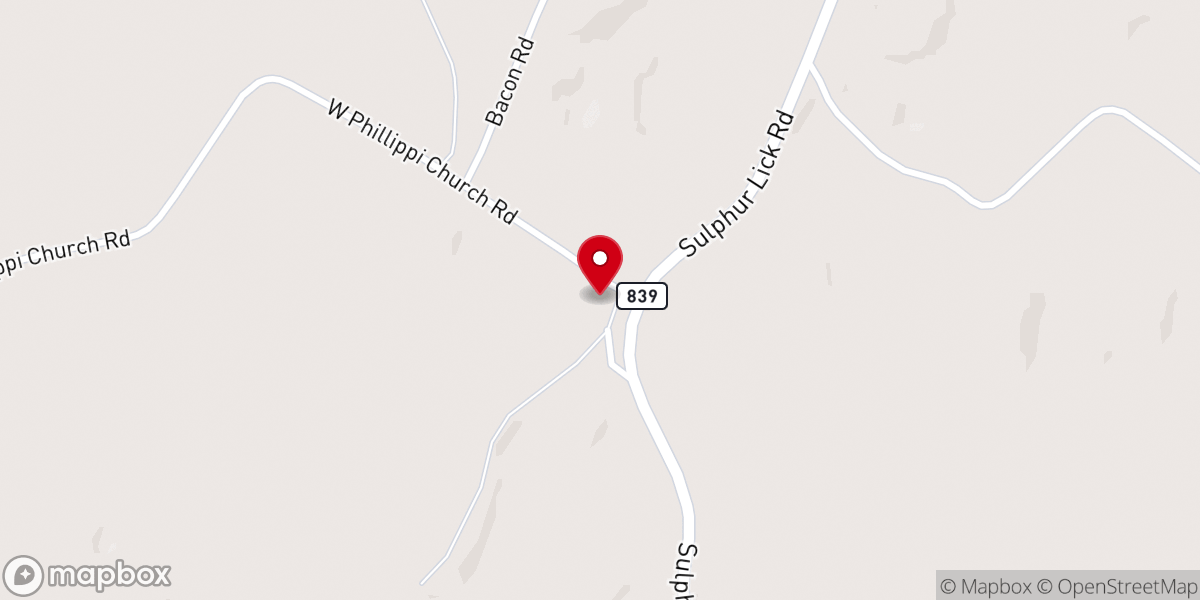 Map showing location of Philippi Church