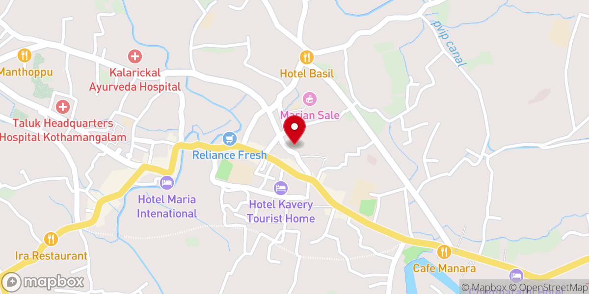 Map showing location of St. George's Syro-Malabar Cathedral Presbytery
