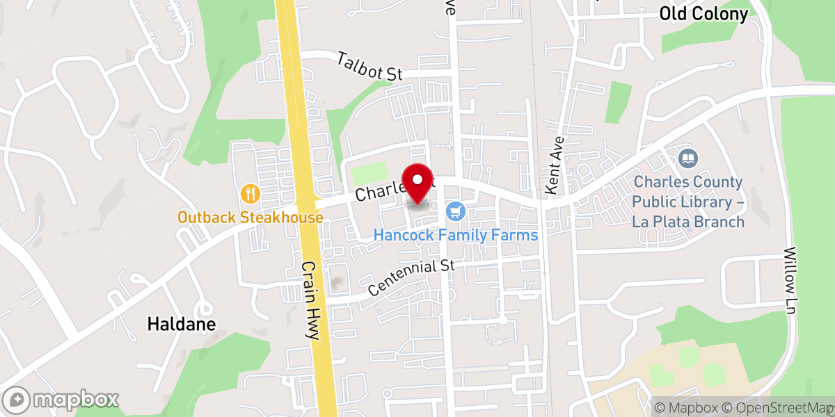 Map showing location of La Plata Church of Christ