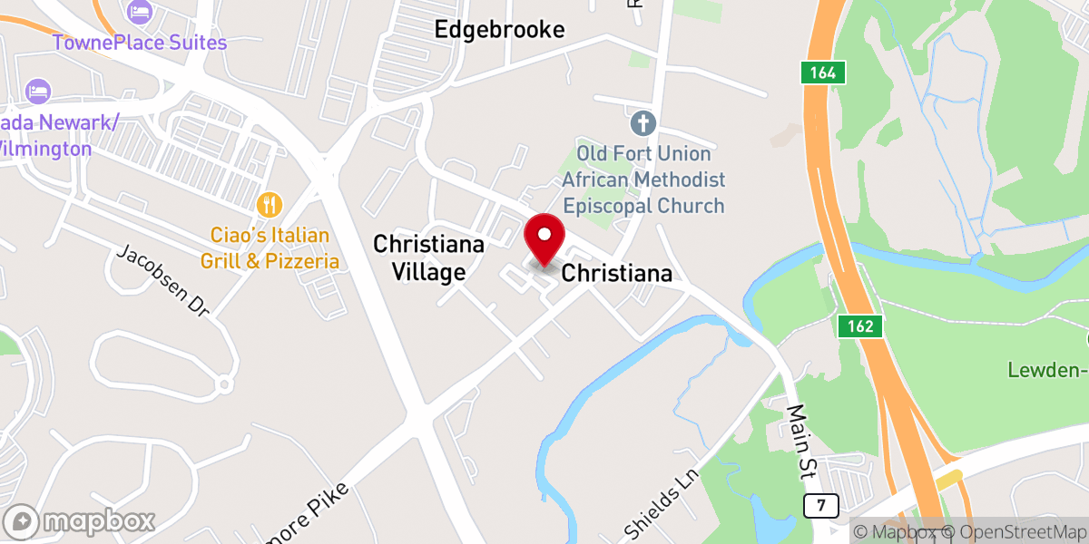 Map showing location of Deeper Life Bible Church, Newark. Delaware