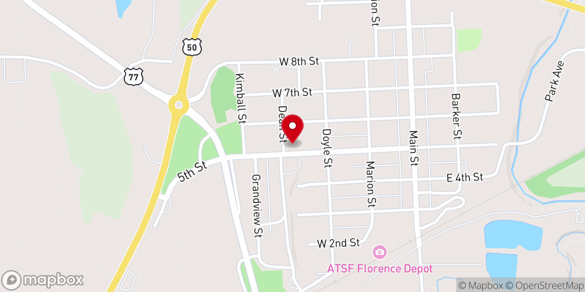 Map showing location of First Christian Church