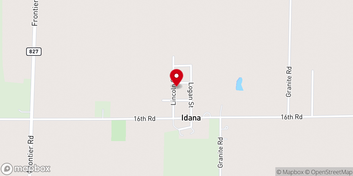 Map showing location of Idana Presbyterian Church