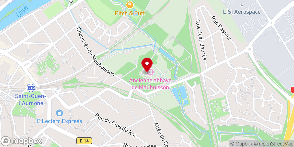 Map showing location of Abbaye de Maubuisson