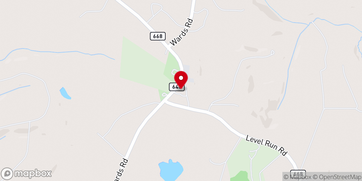 Map showing location of New Bethel Baptist Church