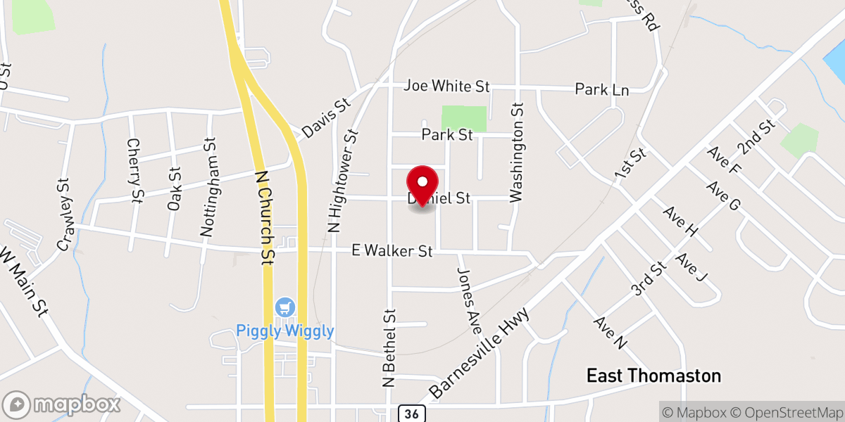 Map showing location of College Street Church of Christ