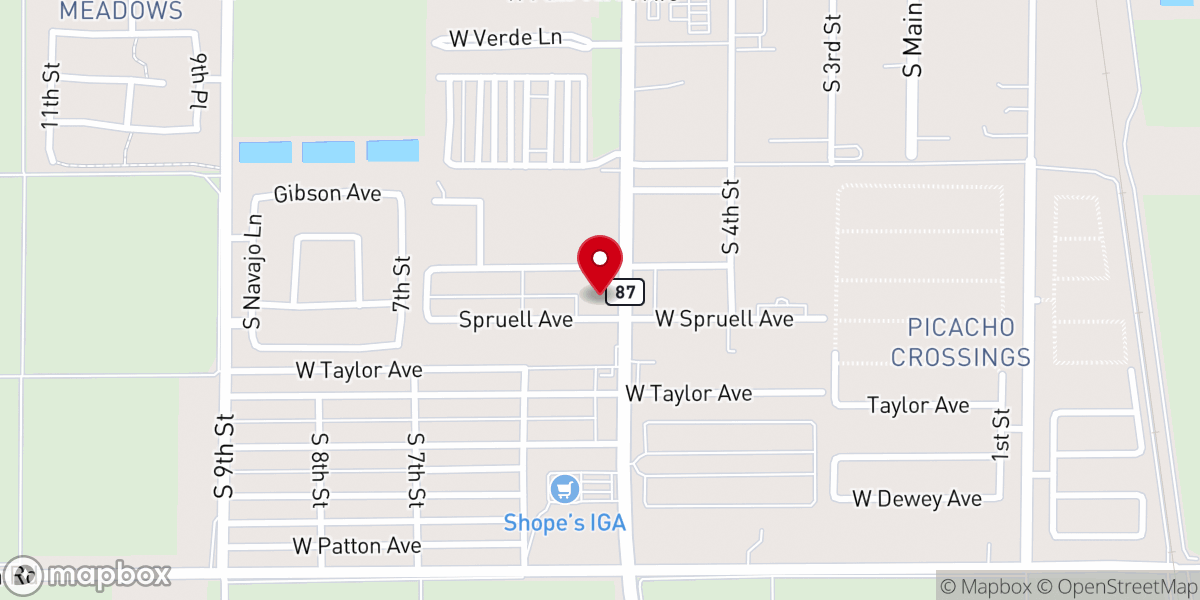 Map showing location of Coolidge Blvd. Baptist Church